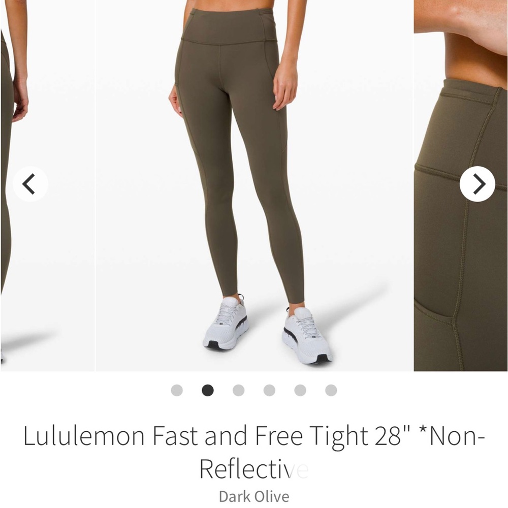 Lululemon Fast and Free tight 25 in. Dark Olive